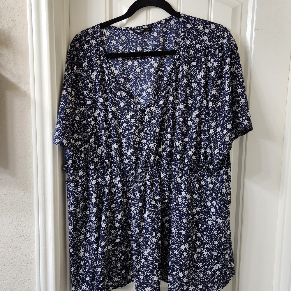 Shein Navy Floral Shirt